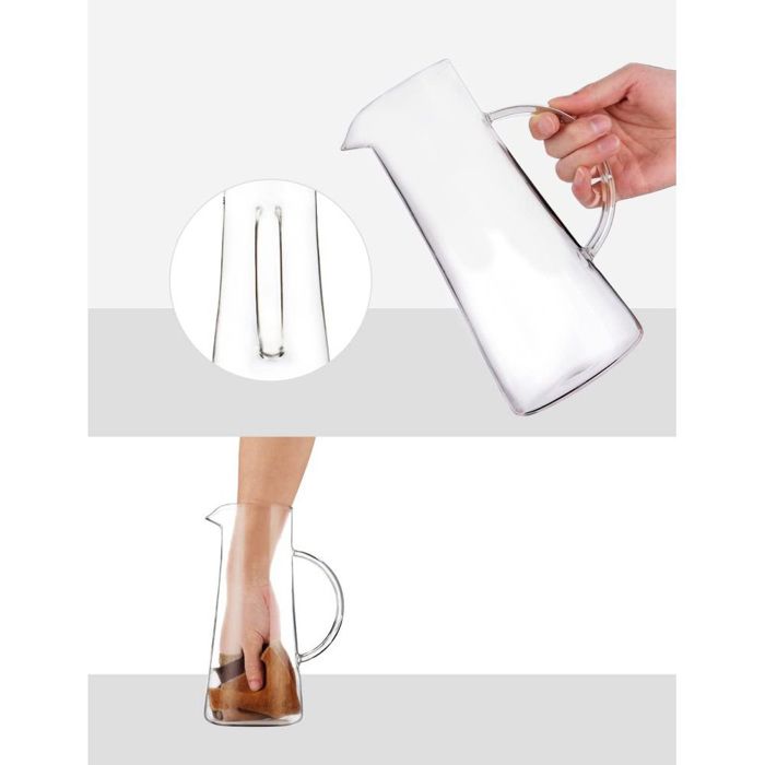 Carafe - À Eau Verre (1 Litre) – Couvercle Bec Verseur Bouteille D Eau