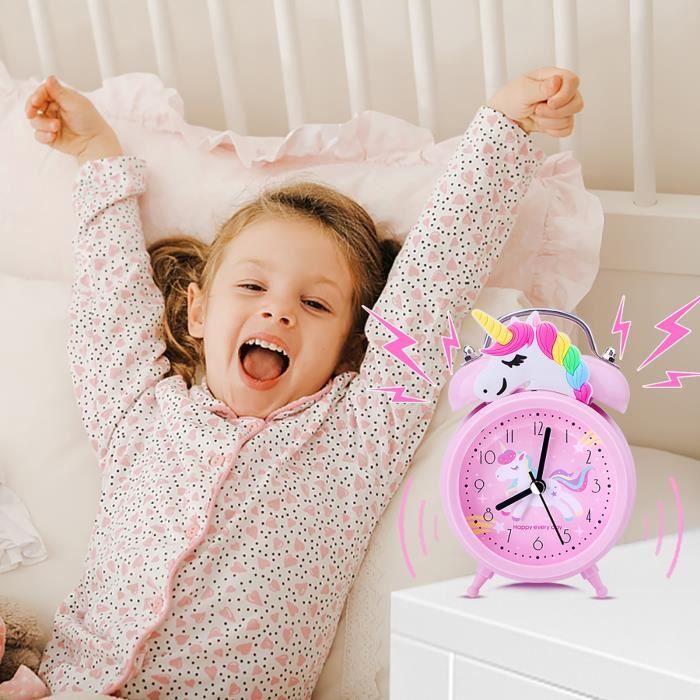 RADIO REVEIL,unicorn A--Réveil licorne pour enfants, horloge à Double  cloche avec rétro éclairage, jolie horloge de bureau, décorati - Cdiscount  TV Son Photo