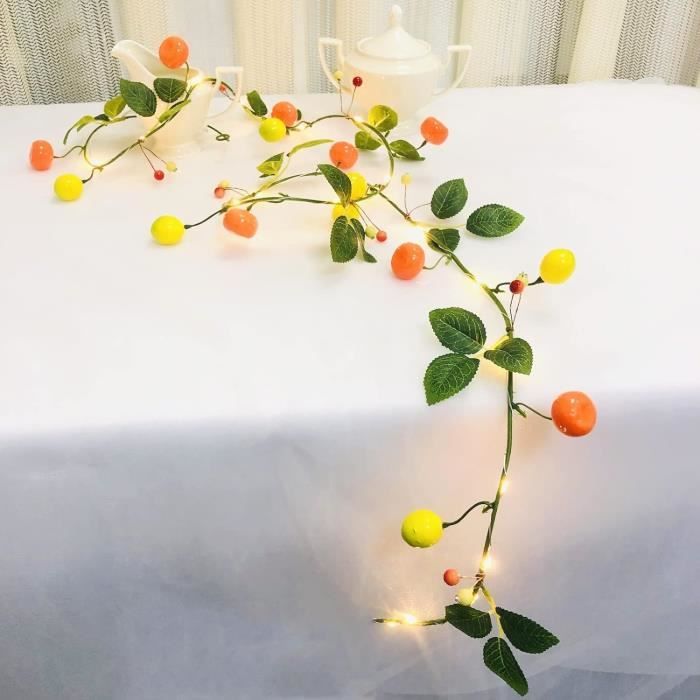 Guirlande Lumineuse Au Citron - 1,5 M - Étanche - Lampe De Noël - Lumière Citron - Décoration De Fête (piles Non Incluses) - Jaune