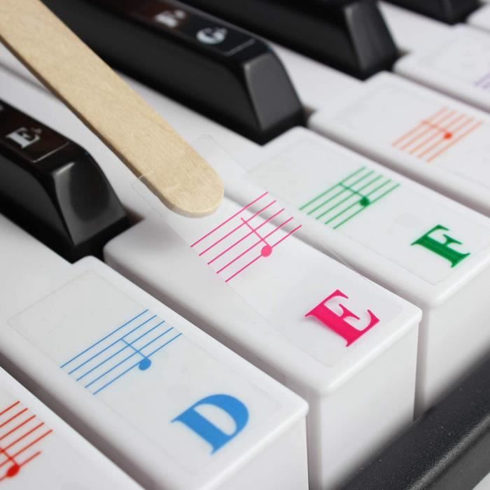 Autocollants de Clavier de Piano de Couleur pour 88-61-54-49-37 Touches  Multicolores, Autocollants de Piano de Lettre - Cdiscount Instruments de  musique
