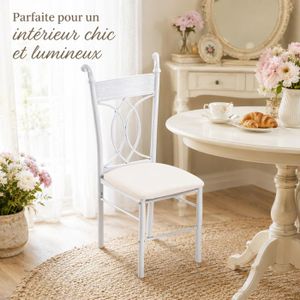 Chaise De Salle à Manger WEBER Lot De 4 Chaises Empilables Clara Blanc – Chaise Intérieur Extérieur PP Design Moderne – Charge 110 Kg
