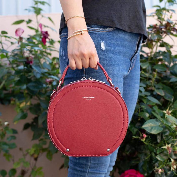 Sac à Main Cognac Avec Boucle Ronde Métal - Femme
