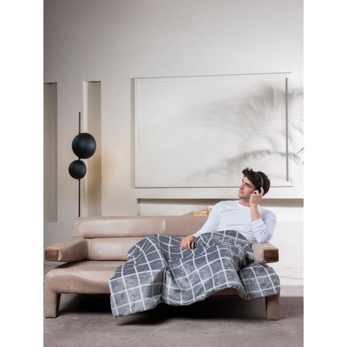 Couverture Chauffante électrique MalTec - Réglage Température Avec Télécommande - Housse Lavable - Garantie 2 Ans