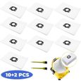 Lot De 10 Sacs Filtrants Pour Aspirateur Kärcher WD4/WD5/WD6/MV4/MV5/MV6 - Non Tissé, Dimensions 42x49 Cm