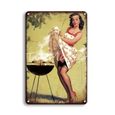 40230-20x30 cm -Affiche Vintage en étain pour fille, plaque métallique de douche pour salle de bains, accessoires de décoration mura-0