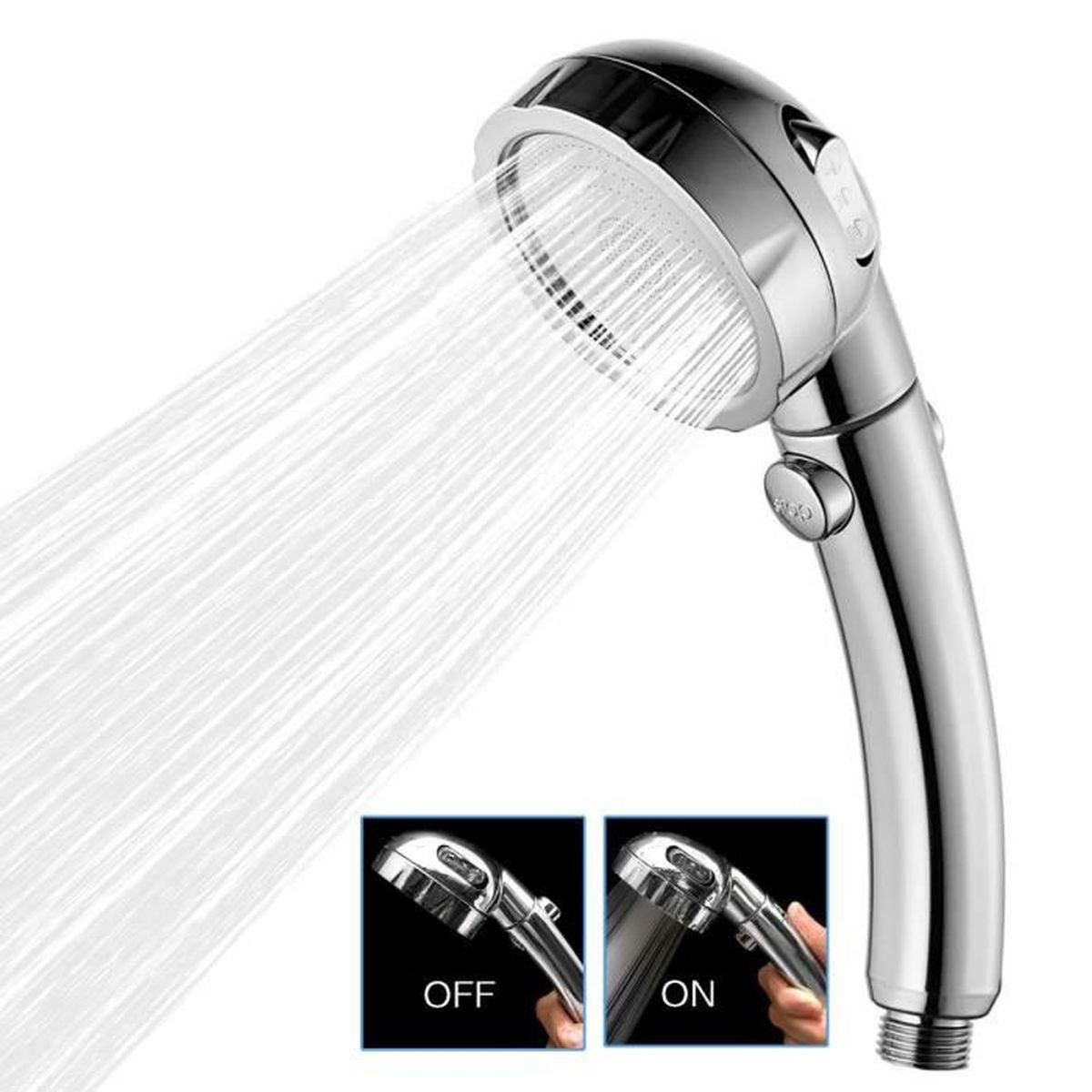 Pomme De Douche Pomme Douche Haute Pression 7 Spray Settings Douche /à Main de Salle de Bains en Acier Inoxydable Pommeau Douche Pression