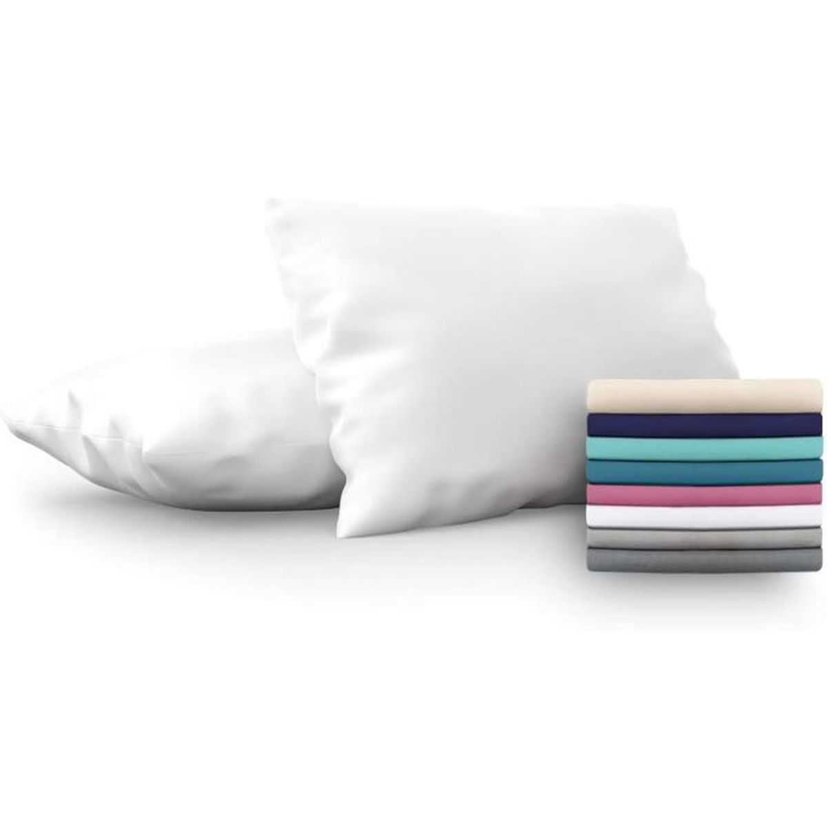 Dreamzie - Set de 2 x Taie d'Oreiller 40x70 cm, Blanc Albâtre, Microfibre  (100% Polyester) - Cdiscount Maison
