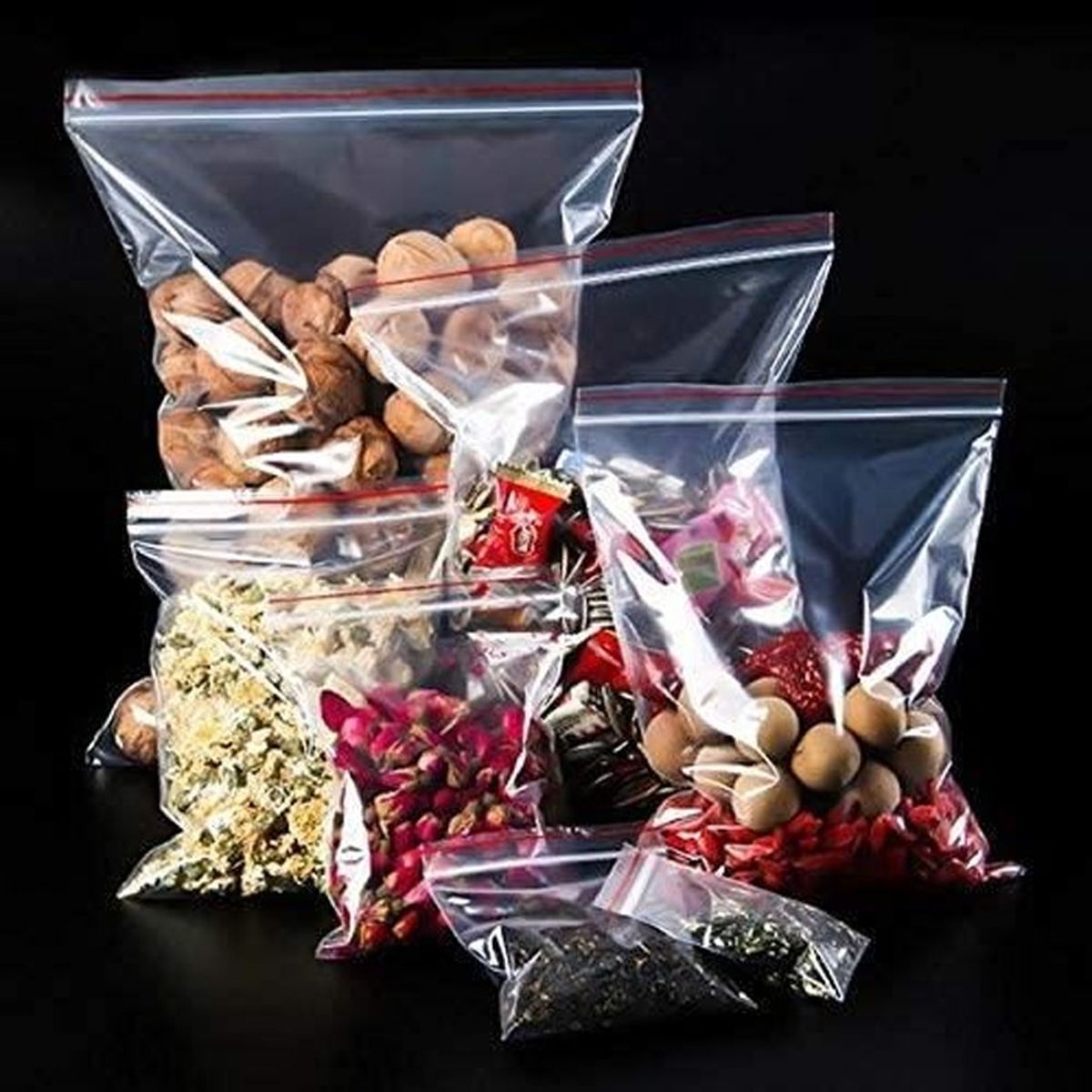 sac réutilisable transparent fermeture éclair Petits sacs en plastique refermables 400 pièces distribution sac en plastique scellé pour herbes échantillons 3,8 cm x 6,3 cm 