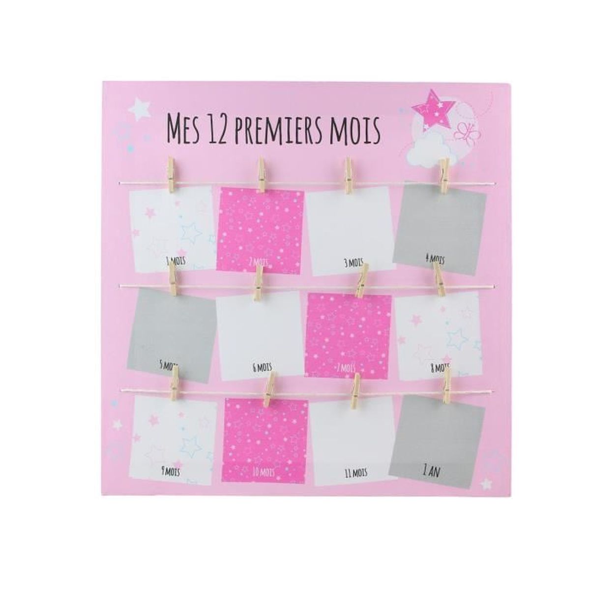 Toile Photo Pele Mele Bebe Mes 12 Premiers Mois Modele Fille Rose Cdiscount Maison Toile Photo Pele Mele Bebe Mes 12 Premiers Mois Modele Fille Rose Cdiscount Maison