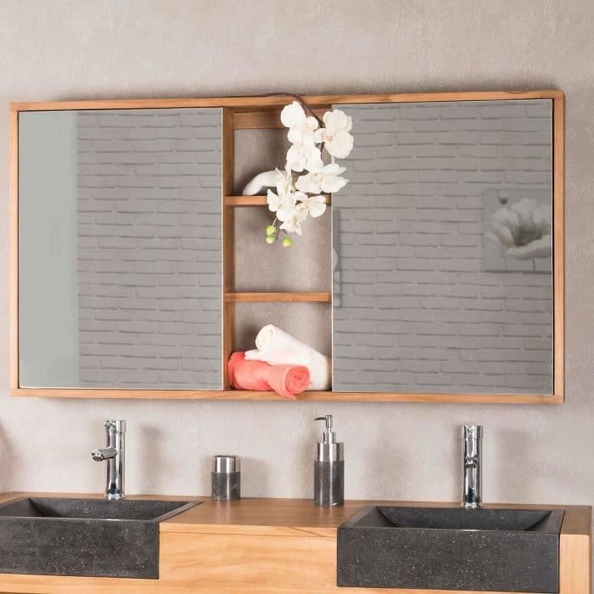 Miroir Armoire De Toilette 130 Cm Achat Vente Miroir Salle De Bain Soldes Sur Cdiscount Des Le 20 Janvier Cdiscount