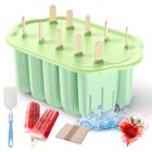 BALITTA 10 Cavités Moule a Glace , Moule Glace Silicone Batonnet Sans BPA，Moule Glace DIY avec Brosse de Nettoyage et Couvercle étanche