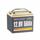 POWER QUEEN PowerQueen Batterie Lithium 12V 50Ah LiFePO4 640Wh 4000+ Cycles pour Marine, Moteur hors-bord électrique，Système solaire