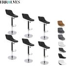 Tabouret de bar - ERROLVES - Lot de 6 - Noir et Blanc - Confortable et stable