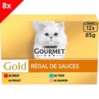 GOURMET GOLD - Régal de Sauces -12x85g - Boîtes pour chat adulte (Lot de 8)