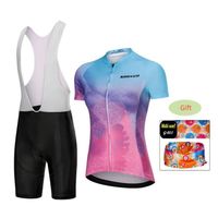 15 - M - Tenue d'équipe de vélo pour femmes, maillot de cyclisme vtt imbibé, ensemble de coussinets en gel 5D