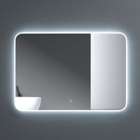 Miroir sans cadre mural lumineux Sogood design minimaliste 100x70cm avec LED et interrupteur tactile pour salle de bain salon