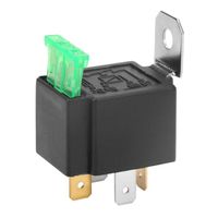 Relais à fusible automobile, contacts normalement ouverts de la voiture noire à 4 broches C C 12V 30A avec relais fusionné avec