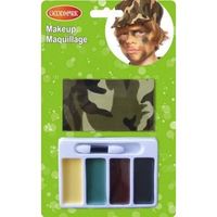 Set maquillage militaire garçon - Palette de 4 couleurs, pinceau et bandeau inclus