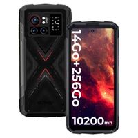 4G HOTWAV Cyber X Téléphone Portable Incassable 14Go + 256Go 10200mAh 6.78'' 64MP Smartphone Avec Écran Secondaire Arrière - Noir