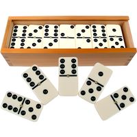 Jeu de dominos double six - LIAM ACCESS - Boite refermable en bois - Pour enfants - 28 pièces