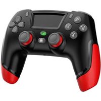 Manette de jeu sans fil PS4 Noir + Rouge, PIMPIMSKY Contrôleur pour Switch/PC/IOS/Android