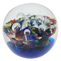 Presse-papiers boule de verre CORAL multicolore 9 cm élément décoratif décoration de bureau 27918SG