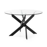 Table de repas ronde Noir 120 cm - FAXOU - L 120 x l 120 x H 75