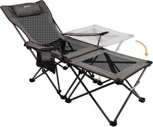 CHAISE DE CAMPING Kaki Chaise de Camping Pliante Confortable Inclina