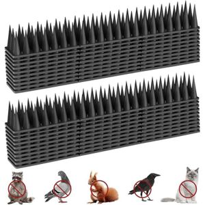 Nuisipic – Barres Anti-pigeons 2 X 50 Cm (1m Total), Pics INOX En V, Base Polycarbonate UV, Fabriqué France