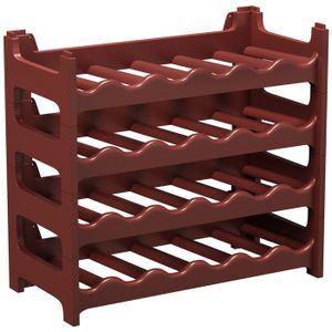 Casier à bouteilles modulable ARTECSIS 24 Bouteilles – Cave à vin en plastique, 60x28x54 cm (LxlxH), Marron - Range bouteille