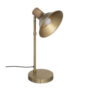 LAMPE A POSER Lampe à poser en métal Doré et Bois de Manguier - Atmosphera - H 45 cm