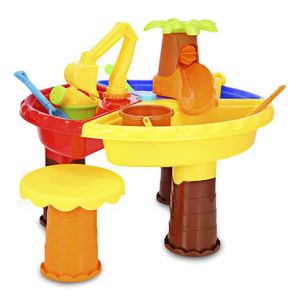 bac Sable pour des Heures de Plaisir Comprend 8 Jouets de Plage et de lespace pour Le Sable et leau Sand Eau Table Able /à Sable et Eau avec Couvercle pour Enfant