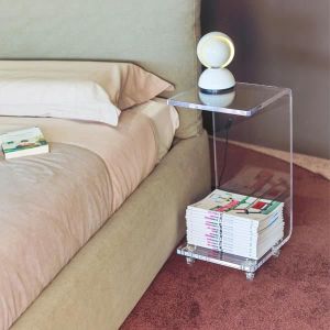 Table Basse Sur Roulettes En Plexiglas Michel Dumas Annees 70