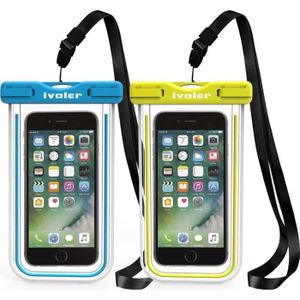 HOUSSE - ÉTUI [Pack de 2] Pochette Étanche Téléphone [Certifiée IPX8] Etui-Housse-Coque Étanche Smartphones Universel Sac Protection pour iPhone,