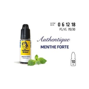 Pack 10 E-liquides Le Vapoteur Breton Menthe Forte - 6mg + 2 E-liquides  Nicovip Menthe Givre - Cdiscount Au quotidien