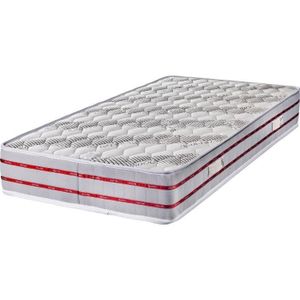 MATELAS Matelas 120x190 x 21 cm - Très Ferme - Tissu Bambou - Aertech+ 35 Kg-m3 HR Dernière Génération - 5 Zones de Confort