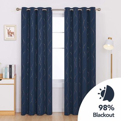 Lot De 2 Rideaux Blancs à Motifs Géométriques – 140 X 260 Cm, Fixation Par œillets – Voilage Opaque Pour Salon, Chambre - 1