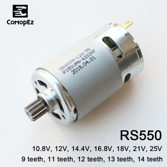 Moteur électrique RS-550 14,4V CC - 11 Dents, Pour Perceuse Sans Fil, Pièce De Rechange - Couple élevé, Faible Bruit