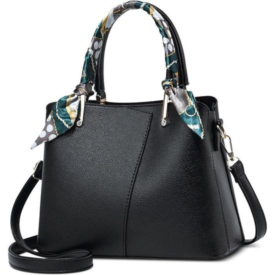 Sac à Main Femme Fourre-tout Moyen NICOLE & DORIS - Cuir PU Avec Pendentif - Bandoulière Amovible - Dimensions 25x20x12 Cm - 5