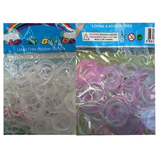 Kit Création De Bracelets En élastiques Loom Bands – Lot De 3 Sachets Avec 600 élastiques, Pendentif, Crochet Et Clips