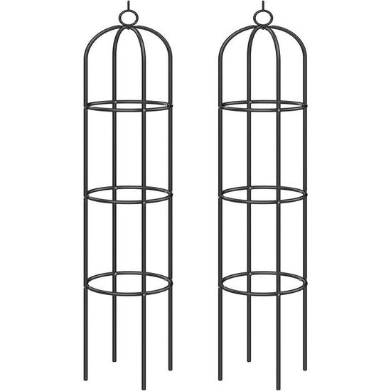 Support D'obélisque De Jardin Pour Plantes Grimpantes 90/120/150/180/210 Cm, Support De Parapluie En Métal Tour Cadre Extérieur Support Floral Cage