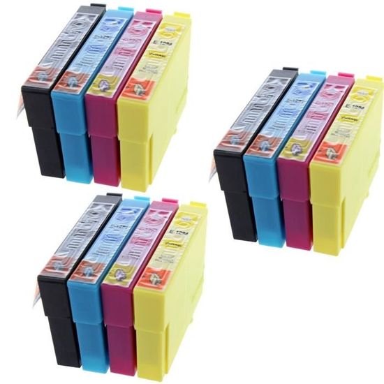 Lot De 12 Cartouches D’encre XL Compatibles Epson T1285 – Couleur Cyan, Génériques Haute Capacité