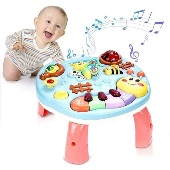 Jouet table activité musicale pour bébé jeux d’éveil et apprentissage avec animaux pour enfant cadeau éducatif pour bébé