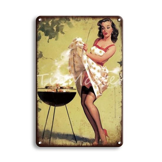 40230-20x30 cm -Affiche Vintage en étain pour fille, plaque métallique de douche pour salle de bains, accessoires de décoration mura