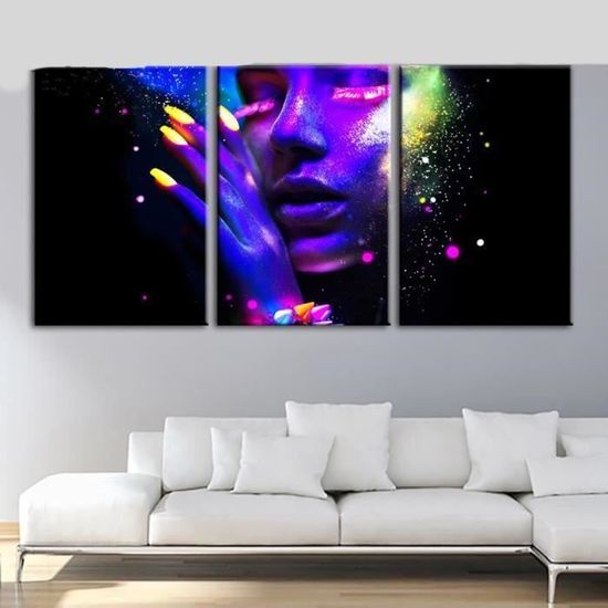 Tableau Toile Cœur Graffiti Amour 50x70 Cm - Décor Mural Salon, Chambre - Impression HD, Cadre Inclus