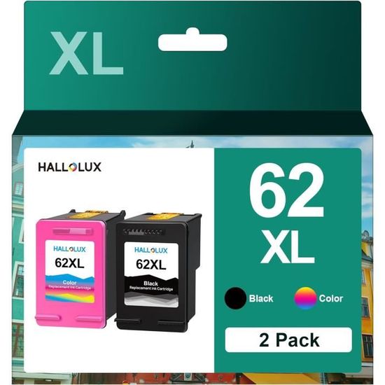 Cartouches D'encre Compatibles HP 62 XL, Noir Et Tricolore, Pack De 2, Greensky