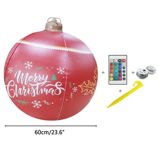 Décoration de Noël extérieure - Boule gonflable PVC éclairée avec LED 