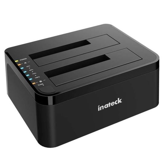 Station D'accueil Double Disque Dur Inateck USB 3.0 - Support 2x20To SSD/HDD 2.5/3.5" - Clonage Hors Ligne