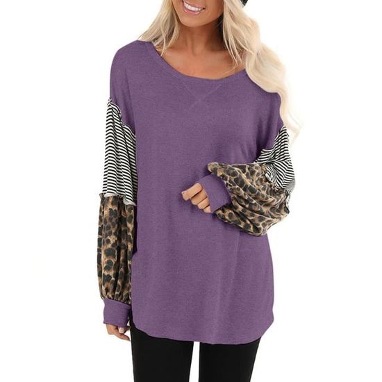 Chemisier à Col Imprimé Léopard Blouse Décontractée à - France