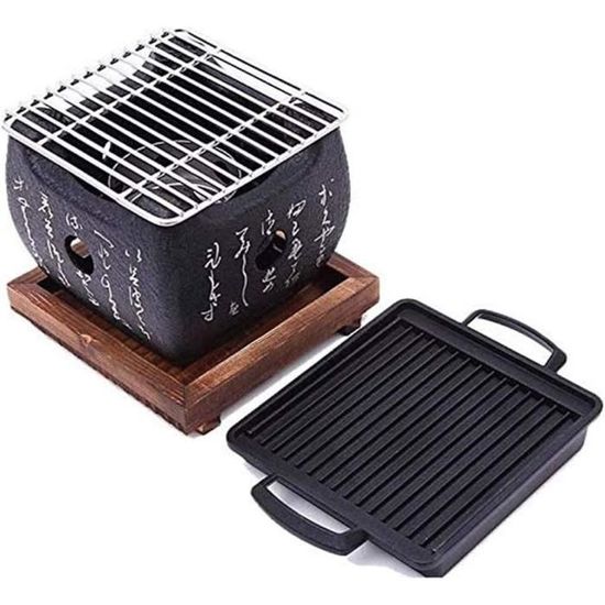 Barbecue Japonais Portable En Alliage Aluminium - Four à Charbon De Table Avec Grille - Pour Viande Et Gâteaux De Riz